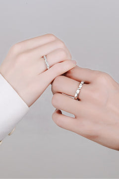 Moissanite Minimalist Rhodium-Plated Ring-Teresa's Fashionista LLC