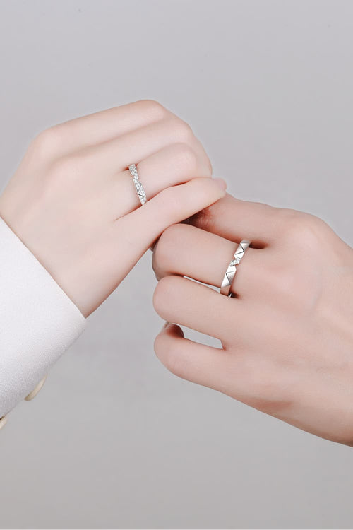 Moissanite Minimalist Rhodium-Plated Ring-Teresa's Fashionista LLC