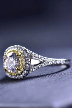 Two-Tone 1 Carat Moissanite Ring-Teresa's Fashionista LLC