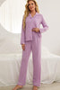 Contrast Piping Button Down Top and Pants Loungewear Set-Teresa's Fashionista LLC