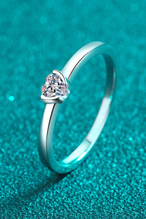 Heart-Shaped Moissanite Solitaire Ring-Teresa's Fashionista LLC