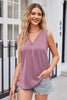 V-Neck Curved Hem Satin Tank-Teresa's Fashionista LLC