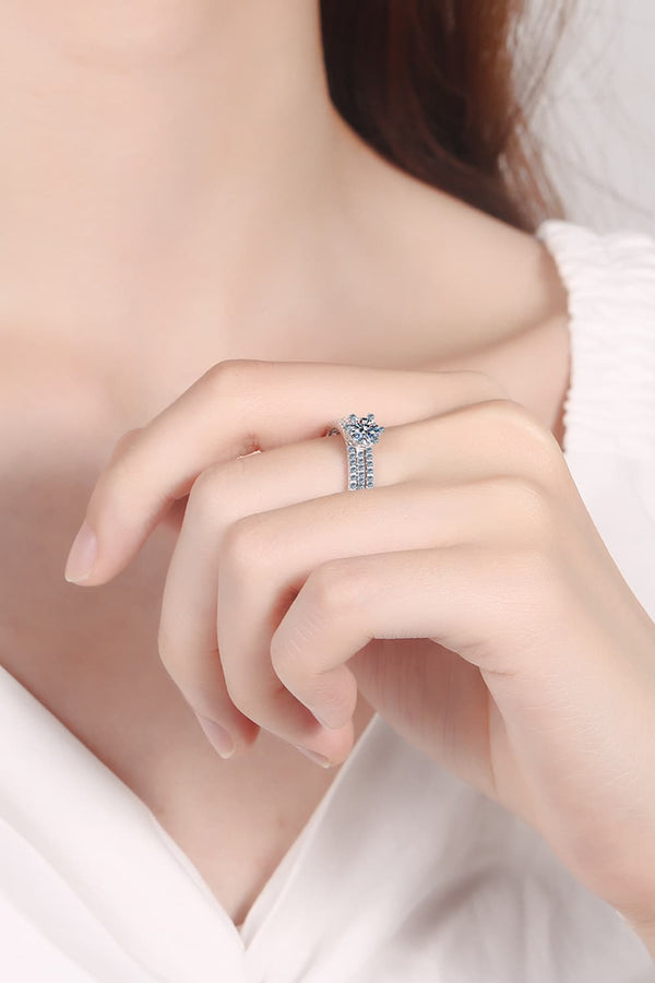 Moissanite 925 Sterling Silver Ring Set-Teresa's Fashionista LLC
