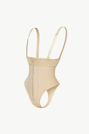Full Size Adjustable Strap Zip-Up Shaping Bodysuit-Teresa's Fashionista LLC