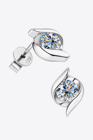 1 Carat Moissanite 925 Sterling Silver Stud Earrings-Teresa's Fashionista LLC