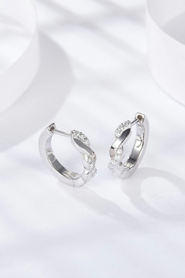 Moissanite Twisted Platinum-Plated Earrings-Teresa's Fashionista LLC