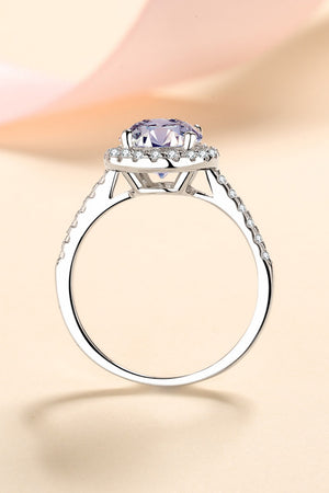 2 Carat Moissanite 925 Sterling Silver Halo Ring-Teresa's Fashionista LLC