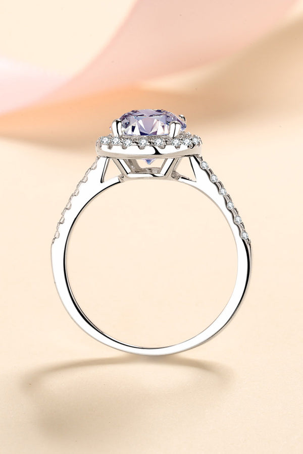 2 Carat Moissanite 925 Sterling Silver Halo Ring-Teresa's Fashionista LLC
