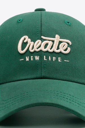CREATE NEW LIFE Adjustable Cotton Baseball Cap-Teresa's Fashionista LLC