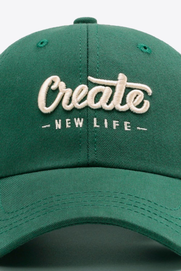 CREATE NEW LIFE Adjustable Cotton Baseball Cap-Teresa's Fashionista LLC