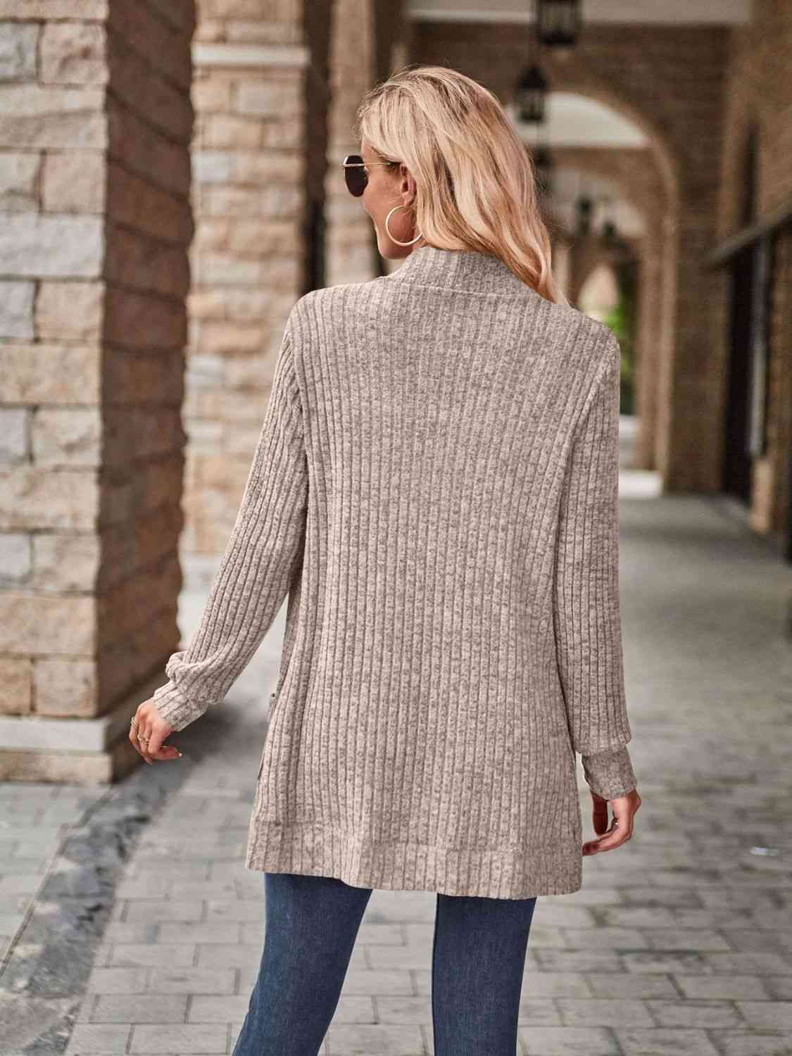 Open Front Cardigan with Pockets-Teresa&#39;s Fashionista LLC