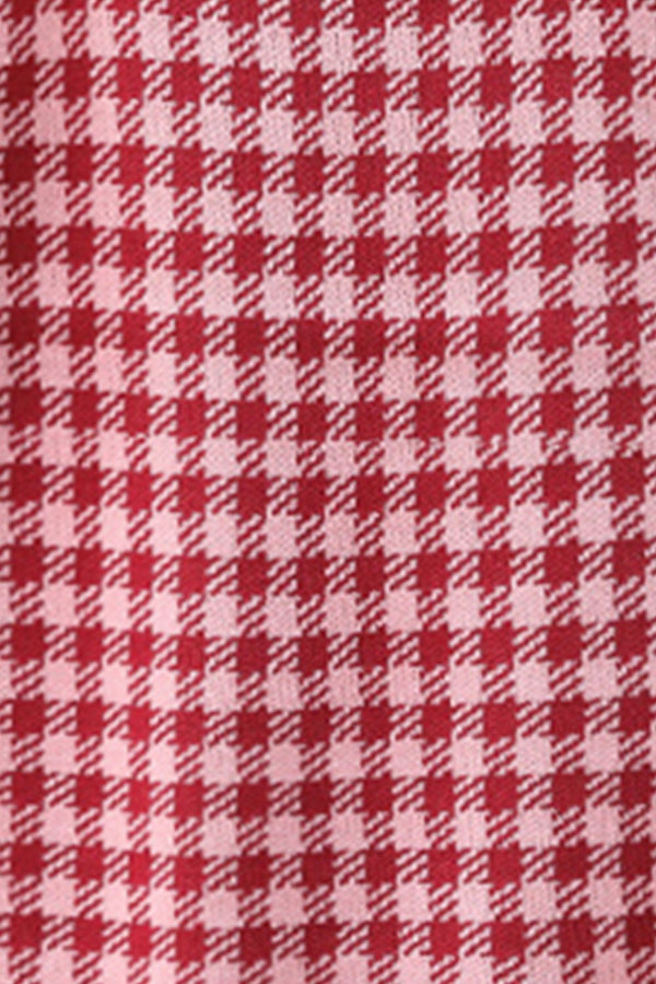 Plaid Round Neck Sleeveless Knit Top-Teresa's Fashionista LLC