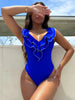 Ruffled Crisscross Backless One-Piece Swimsuit-Teresa's Fashionista LLC