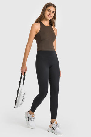High Waist Ankle-Length Yoga Leggings-Teresa's Fashionista LLC
