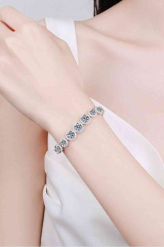 925 Sterling Silver 10.4 Carat Moissanite Bracelet-Teresa's Fashionista LLC