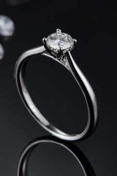 Moissanite 925 Sterling Silver Solitaire Ring-Teresa's Fashionista LLC