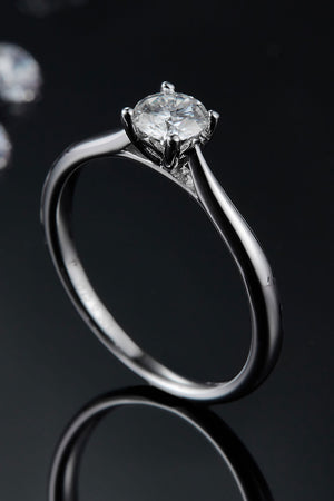 Moissanite 925 Sterling Silver Solitaire Ring-Teresa's Fashionista LLC