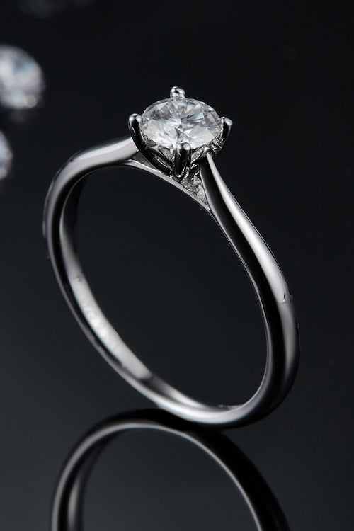 Moissanite 925 Sterling Silver Solitaire Ring-Teresa's Fashionista LLC