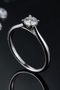 Moissanite 925 Sterling Silver Solitaire Ring-Teresa's Fashionista LLC
