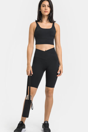 High Waist Biker Shorts with Pockets-Teresa's Fashionista LLC