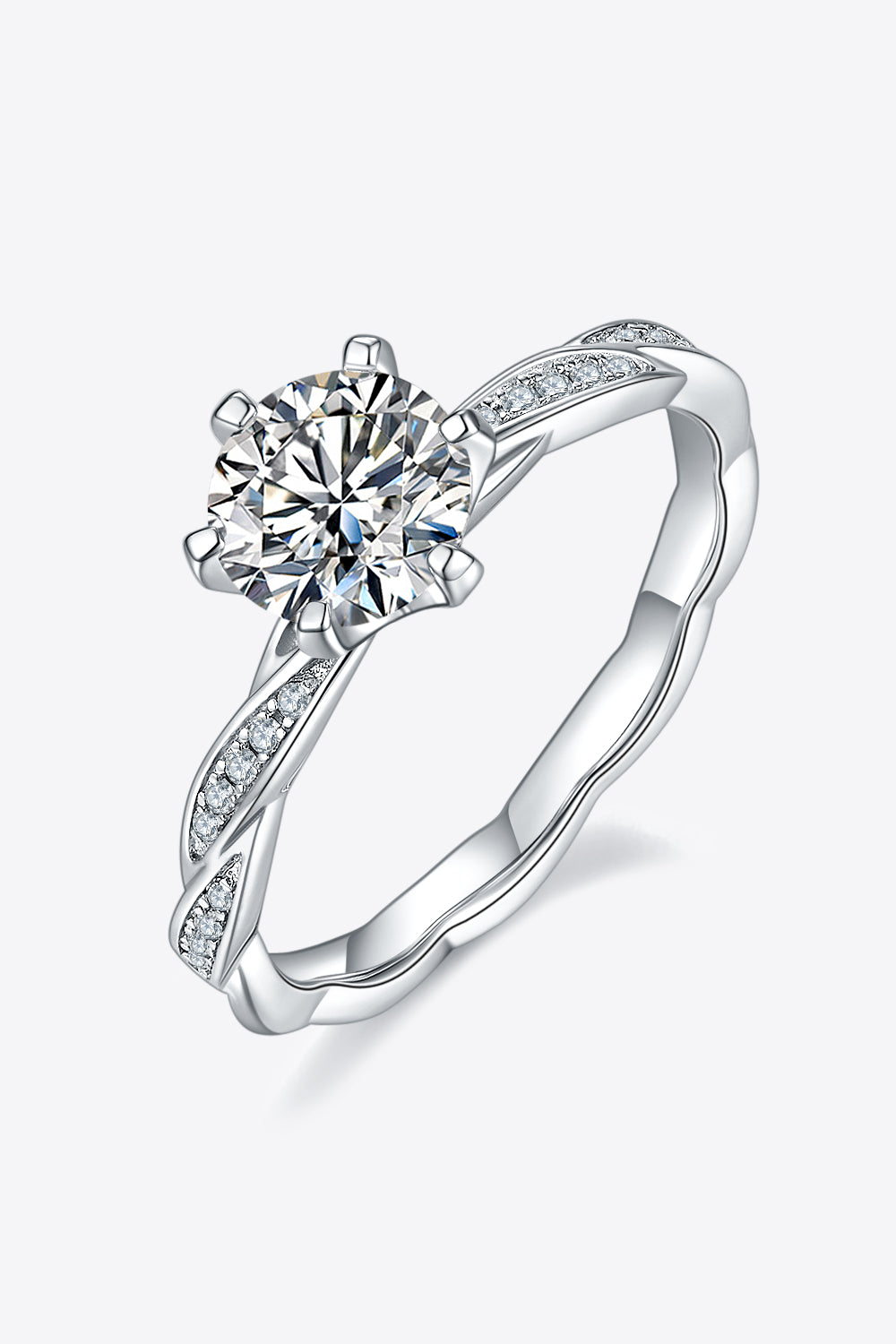 1 Carat Moissanite 925 Sterling Silver Ring-Teresa's Fashionista LLC