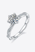 1 Carat Moissanite 925 Sterling Silver Ring-Teresa's Fashionista LLC