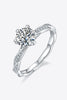 1 Carat Moissanite 925 Sterling Silver Ring-Teresa's Fashionista LLC