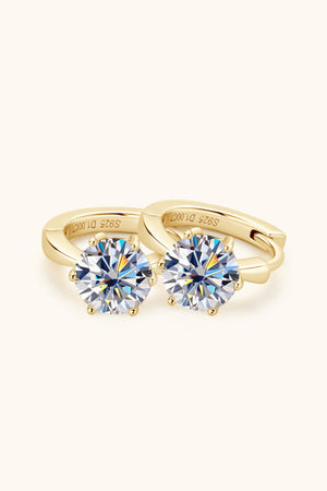 2 Carat Moissanite 925 Sterling Silver Huggie Earrings-Teresa's Fashionista LLC
