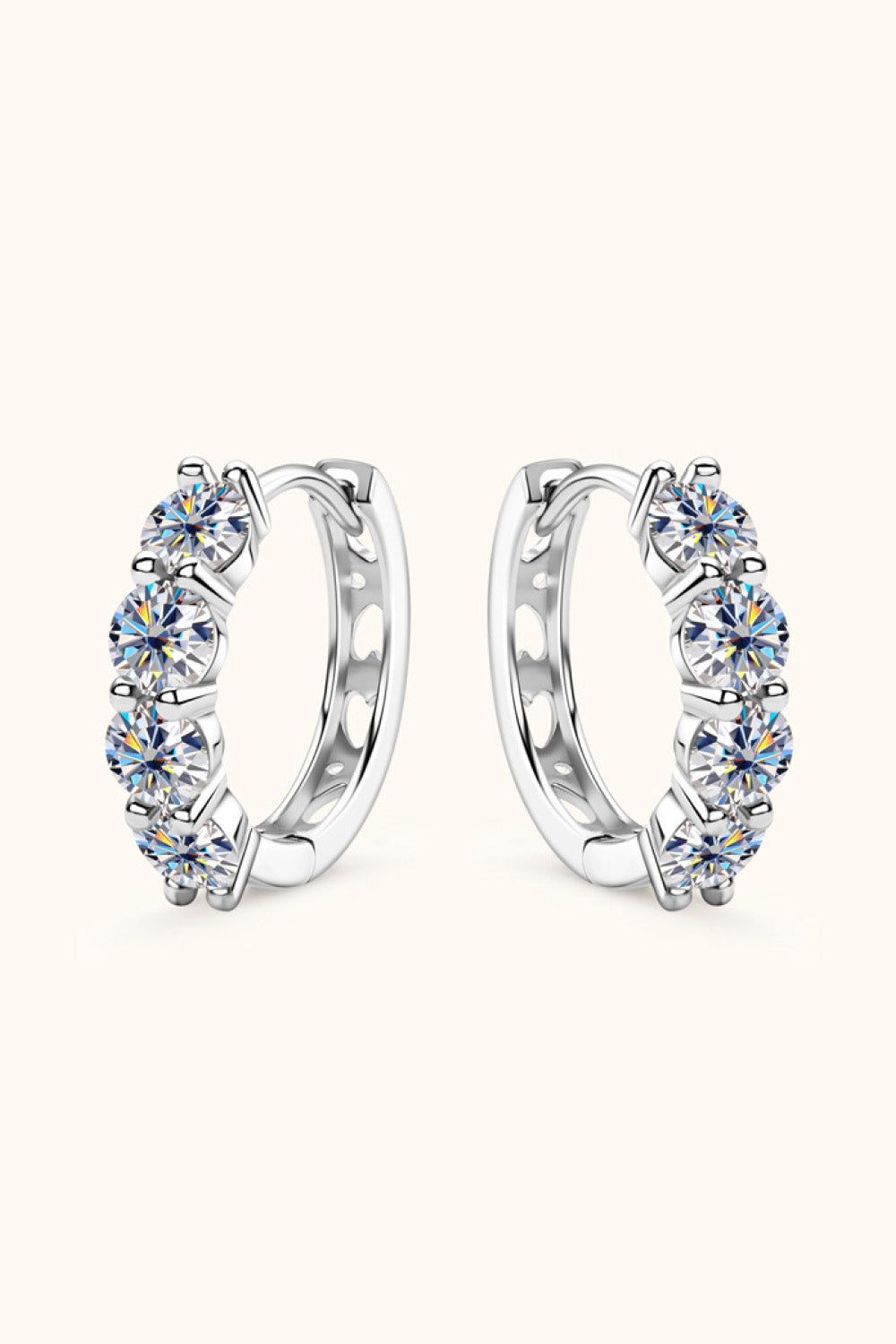 2.4 Carat Moissanite Huggie Earrings-Teresa's Fashionista LLC