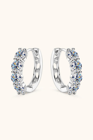 2.4 Carat Moissanite Huggie Earrings-Teresa's Fashionista LLC