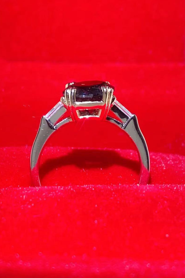 2 Carat Black Moissanite Platinum-Plated Ring-Teresa's Fashionista LLC