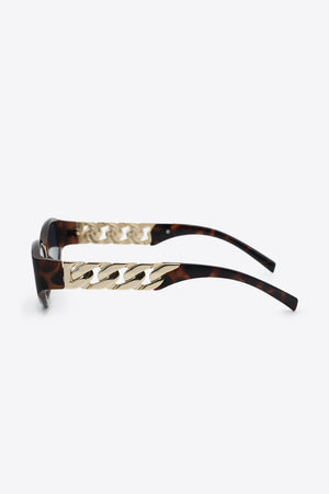 Chain Detail Temple Cat Eye Sunglasses-Teresa's Fashionista LLC