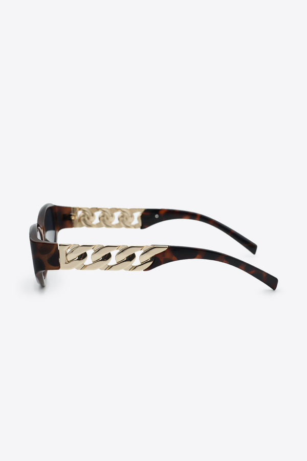 Chain Detail Temple Cat Eye Sunglasses-Teresa's Fashionista LLC