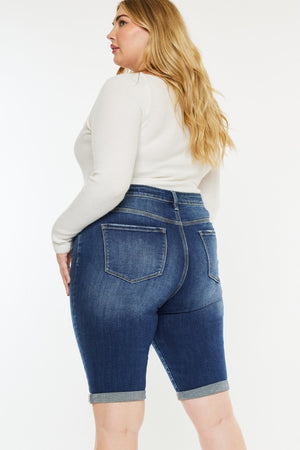 Kancan Full Size Cat's Whiskers Button Fly Denim Shorts-Teresa's Fashionista LLC