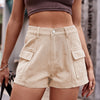 High-Waist Denim Shorts with Pockets-Teresa's Fashionista LLC