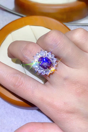 3 Carat Moissanite Platinum-Plated Ring-Teresa's Fashionista LLC
