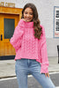 Turtleneck Cable-Knit Long Sleeve Sweater-Teresa's Fashionista LLC