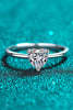 925 Sterling Silver Heart-Shaped Moissanite Solitaire Ring-Teresa's Fashionista LLC