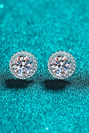 2 Carat Moissanite 925 Sterling Silver Stud Earrings-Teresa's Fashionista LLC