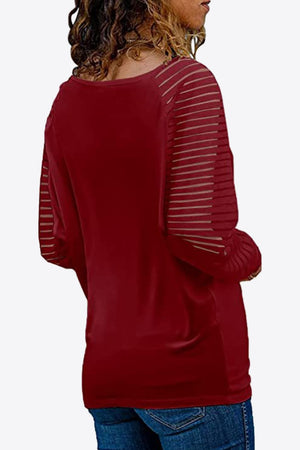 V-Neck Long Raglan Sleeve Top-Teresa's Fashionista LLC