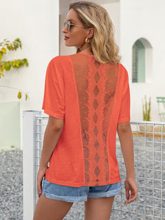 Round Neck Short Sleeve Top-Teresa's Fashionista LLC