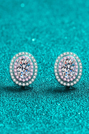 Platinum-Plated Moissanite Stud Earrings-Teresa's Fashionista LLC
