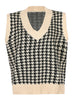 Houndstooth V-Neck Sweater Vet-Teresa's Fashionista LLC
