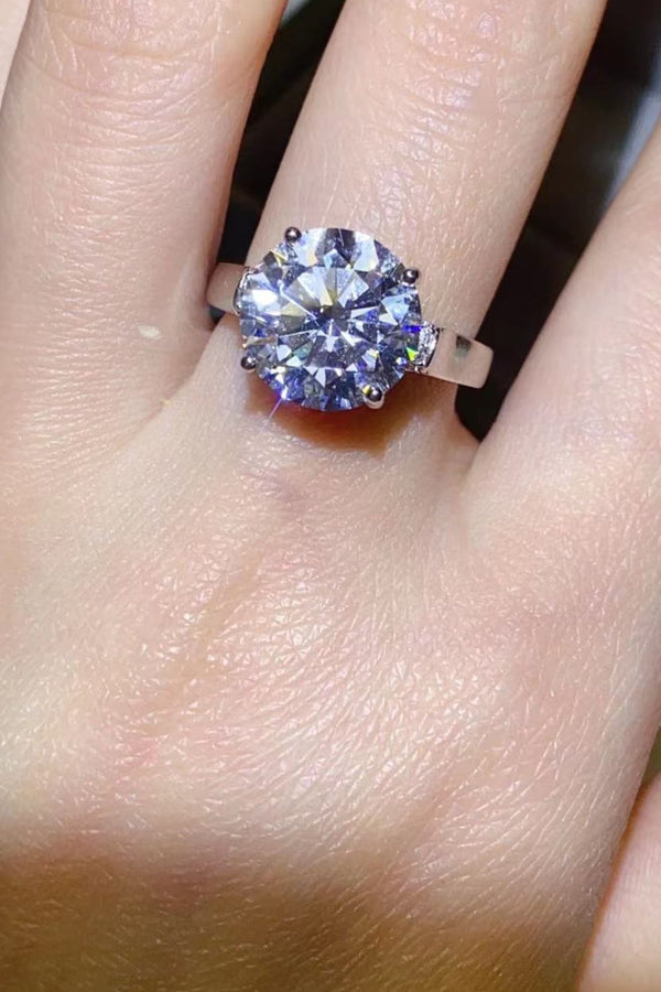 5 Carat Moissanite Platinum-Plated Ring-Teresa's Fashionista LLC