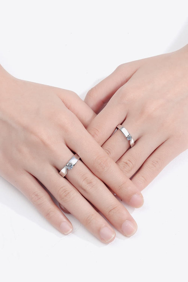 Moissanite Rhodium-Plated Ring-Teresa's Fashionista LLC