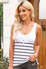Striped Scoop Neck Buttoned Tank-Teresa's Fashionista LLC