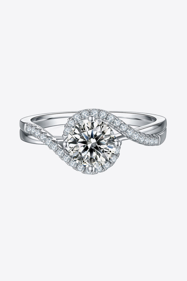 1 Carat Moissanite Crisscross Ring-Teresa's Fashionista LLC