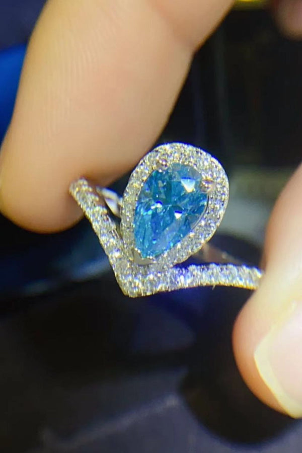 1 Carat Pear Shape Moissanite Heart Ring-Teresa's Fashionista LLC