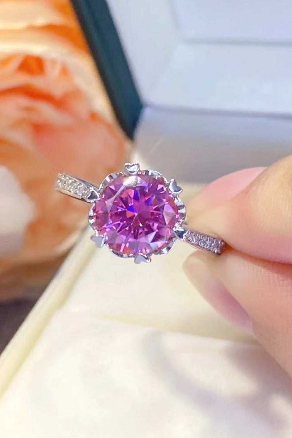 Shining For You 2 Carat Moissanite 925 Sterling Silver Ring-Teresa's Fashionista LLC