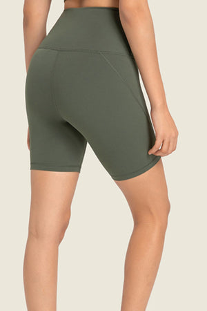 Seamless High-Rise Wide Waistband Biker Shorts-Teresa's Fashionista LLC